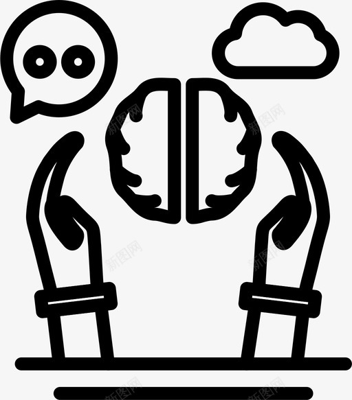 大脑聊天人类图标svg_新图网 https://ixintu.com 人类 在手 大脑 聊天