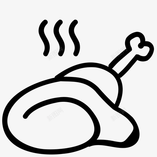 炸鸡鸡大腿菜图标svg_新图网 https://ixintu.com 大腿 斋月 炸鸡 菜肉 鸡鸡