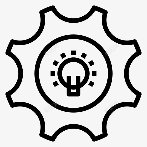 想法大脑灯泡图标svg_新图网 https://ixintu.com 优化 大脑 想法 搜索引擎 灯泡 管理 设置