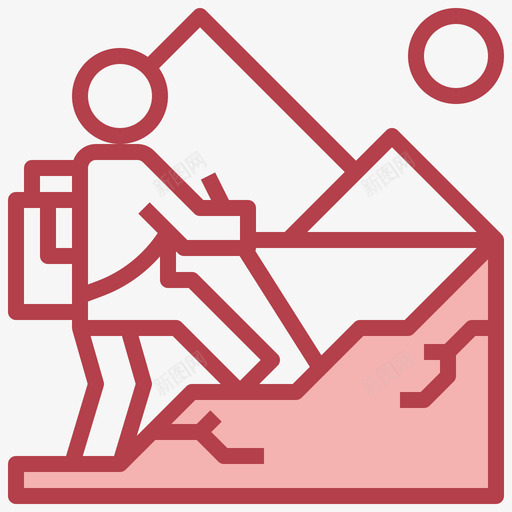 山假日17红色图标svg_新图网 https://ixintu.com 假日 红色