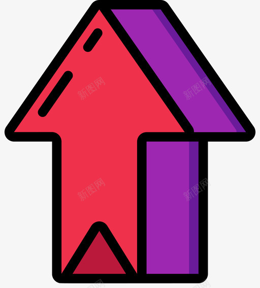 上箭头三维箭头3线颜色图标svg_新图网 https://ixintu.com 三维 箭头 颜色