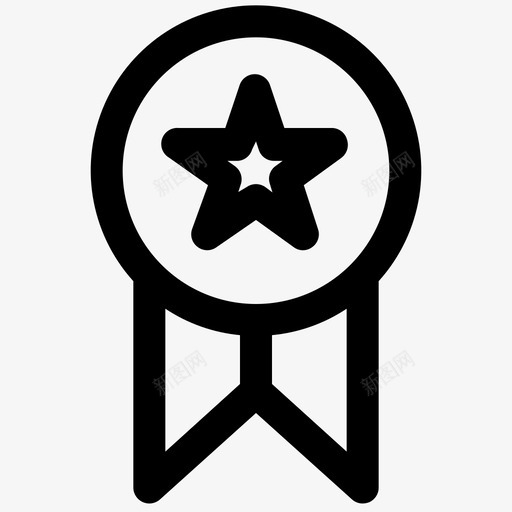 徽章奖励业务图标svg_新图网 https://ixintu.com 业务管理 企业管理 大纲 奖励 奖章 徽章