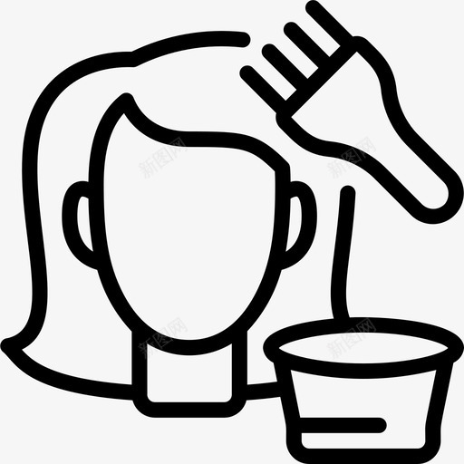 染发剂美容3线性图标svg_新图网 https://ixintu.com 染发剂 线性 美容