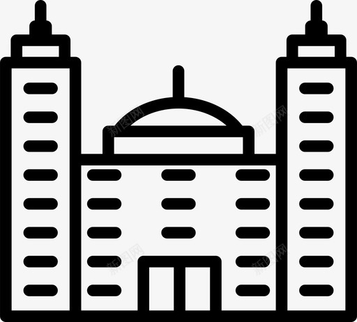塔楼建筑城市图标svg_新图网 https://ixintu.com 城市 塔楼 建筑 房地产