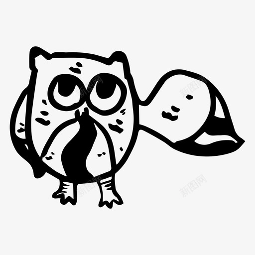 猫头鹰小鸟素描图标svg_新图网 https://ixintu.com 小鸟 猫头鹰 素描