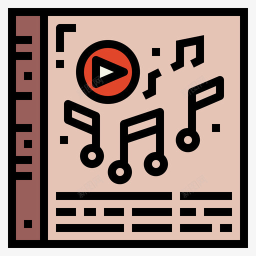 音乐书第14册线性色彩图标svg_新图网 https://ixintu.com 14册 线性 色彩 音乐