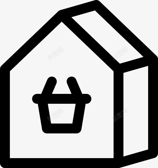 家篮子房子图标svg_新图网 https://ixintu.com 商店 房子 篮子 零售店 骨牌