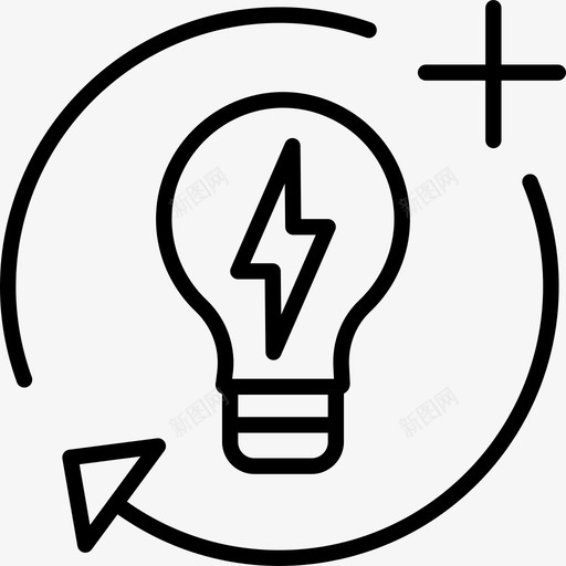 灯泡能量50外形图标svg_新图网 https://ixintu.com 外形 灯泡 能量