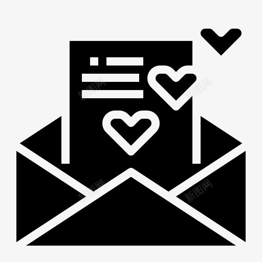 情书情人节15填充图标svg_新图网 https://ixintu.com 填充 情书 情人节
