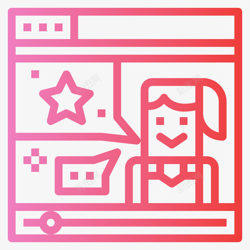 影响者youtuber1渐变图标svg_新图网 https://ixintu.com youtuber 影响 渐变