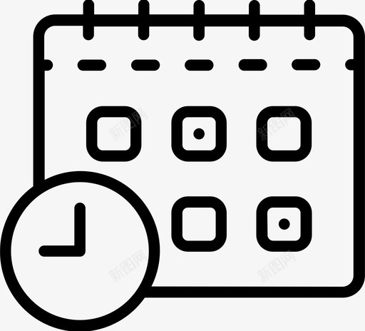 时间表日历月图标svg_新图网 https://ixintu.com 手表 日历 时间 时间表 电子商务 购物