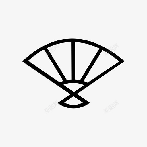 符号中文扇子图标svg_新图网 https://ixintu.com 东方 中文 哲学 扇子 符号