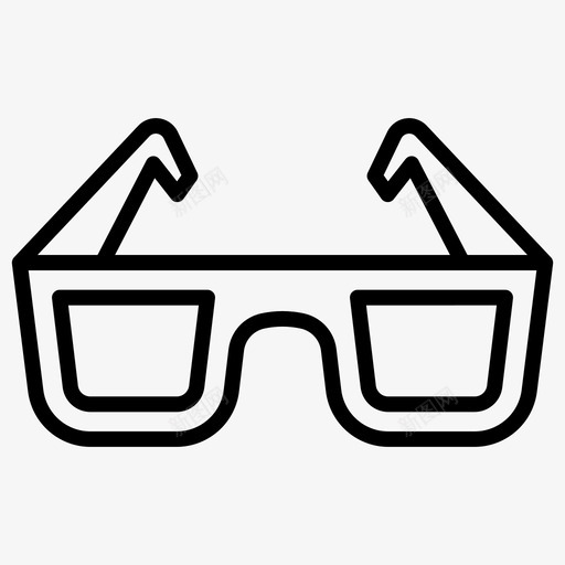 3d眼镜电视33线性图标svg_新图网 https://ixintu.com 电视 眼镜 线性