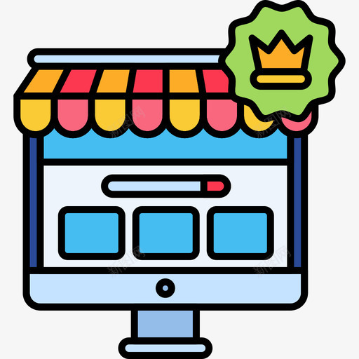 信用卡网店3线性颜色图标svg_新图网 https://ixintu.com 信用卡 线性 网店 颜色