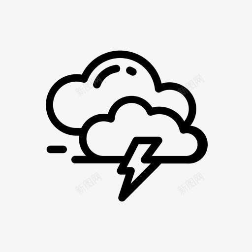 雷暴云元素图标svg_新图网 https://ixintu.com 元素 天气 雷暴