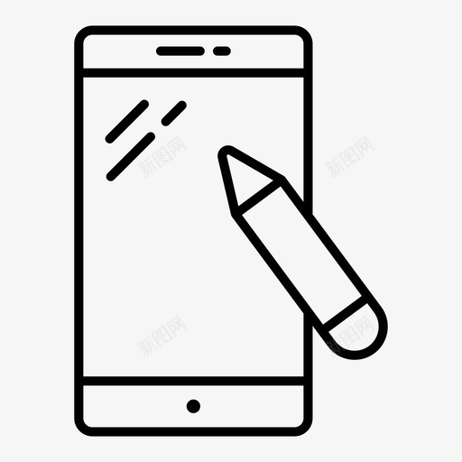 智能手机设备笔图标svg_新图网 https://ixintu.com 屏幕 手机 技术 智能 电子设备 设备