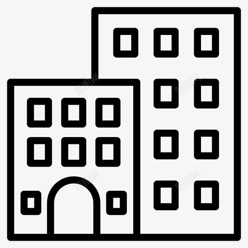 建筑地标地点图标svg_新图网 https://ixintu.com 图标 地标 地点 广场 建筑 房地产 标线