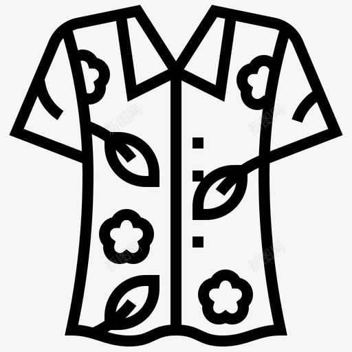 夏威夷阿罗哈海滩服图标svg_新图网 https://ixintu.com 夏威夷 晾衣 海滩 衣服 衬衫 阿罗