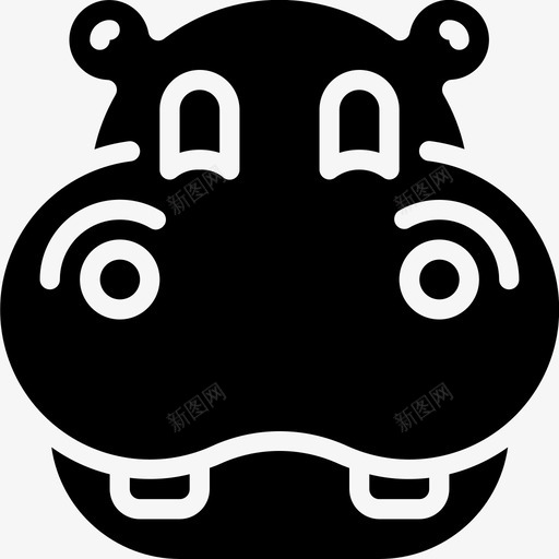 河马动物园23填充图标svg_新图网 https://ixintu.com 动物园 填充 河马