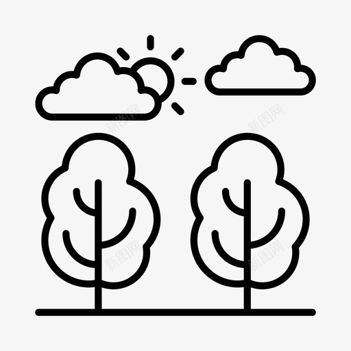 树木气候环境图标svg_新图网 https://ixintu.com 季节 户外 树木 气候 环境 自然