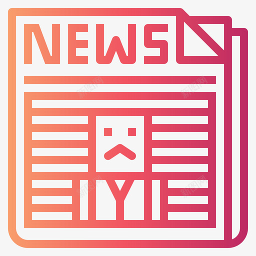 报纸杀手1梯度图标svg_新图网 https://ixintu.com 报纸 杀手 梯度