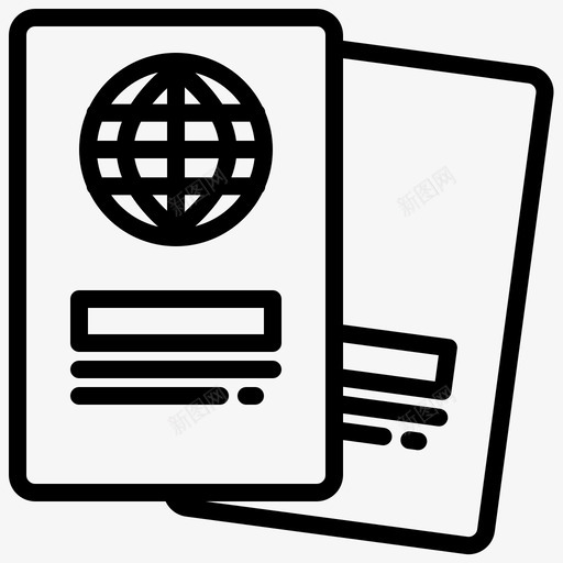 护照124机场直系图标svg_新图网 https://ixintu.com 护照 机场 直系