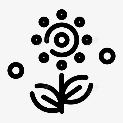 花植物玫瑰图标svg_新图网 https://ixintu.com 伊斯特 春天 植物 玫瑰 虚线