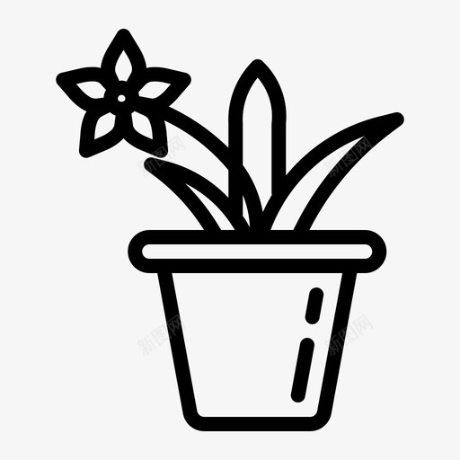 山茶花植物花盆图标svg_新图网 https://ixintu.com 名花 山茶 植物 花瓶 花盆 茶花