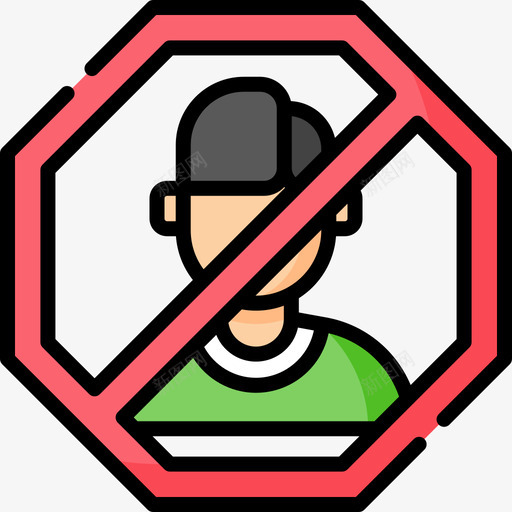 Blockedbloggerandinfluencer32线性颜色图标svg_新图网 https://ixintu.com Blocked and blogger influencer 线性 颜色