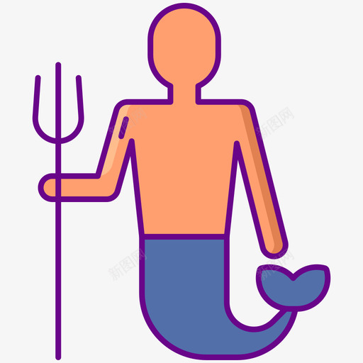 人鱼热带55线形颜色图标svg_新图网 https://ixintu.com 人鱼 热带 线形 颜色