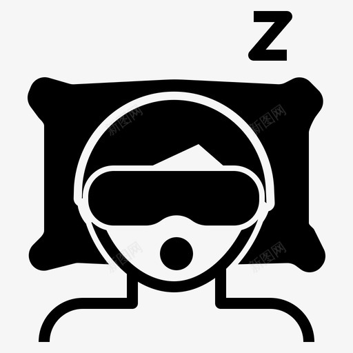 睡眠面具打盹休息图标svg_新图网 https://ixintu.com 不眠 休息 困倦 夜雕文 打盹 睡眠 面具