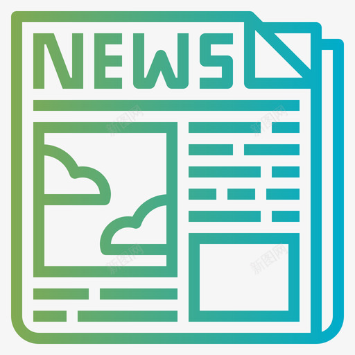 报纸第12册梯度图标svg_新图网 https://ixintu.com 12册 报纸 梯度