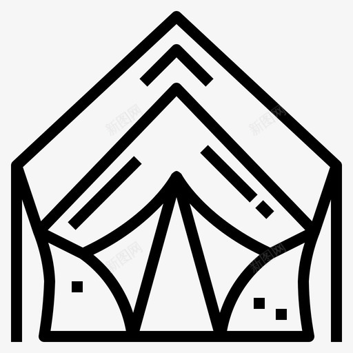 帐篷童子军8号直线型图标svg_新图网 https://ixintu.com 8号 帐篷 直线 童子军 线型