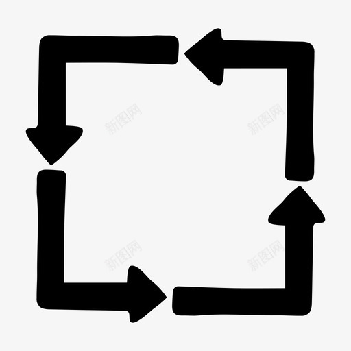 圆箭头方向路径图标svg_新图网 https://ixintu.com 指针 方向 符号 箭头 路径