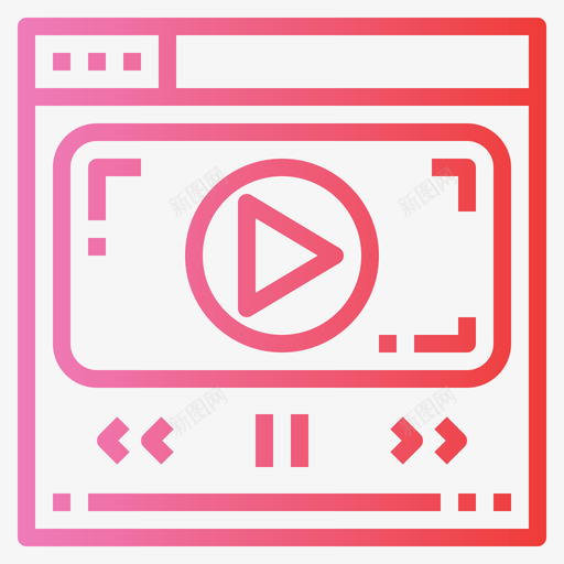 视频播放器youtuber1渐变图标svg_新图网 https://ixintu.com youtuber 播放器 渐变 视频