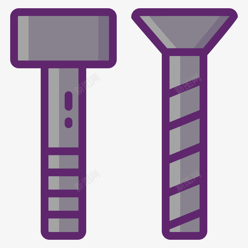 螺栓diy12线性颜色图标svg_新图网 https://ixintu.com 线性 螺栓 颜色