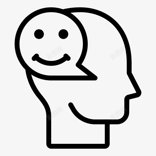 快乐的心脸头图标svg_新图网 https://ixintu.com 乐的 心态 快乐 思考 思考者