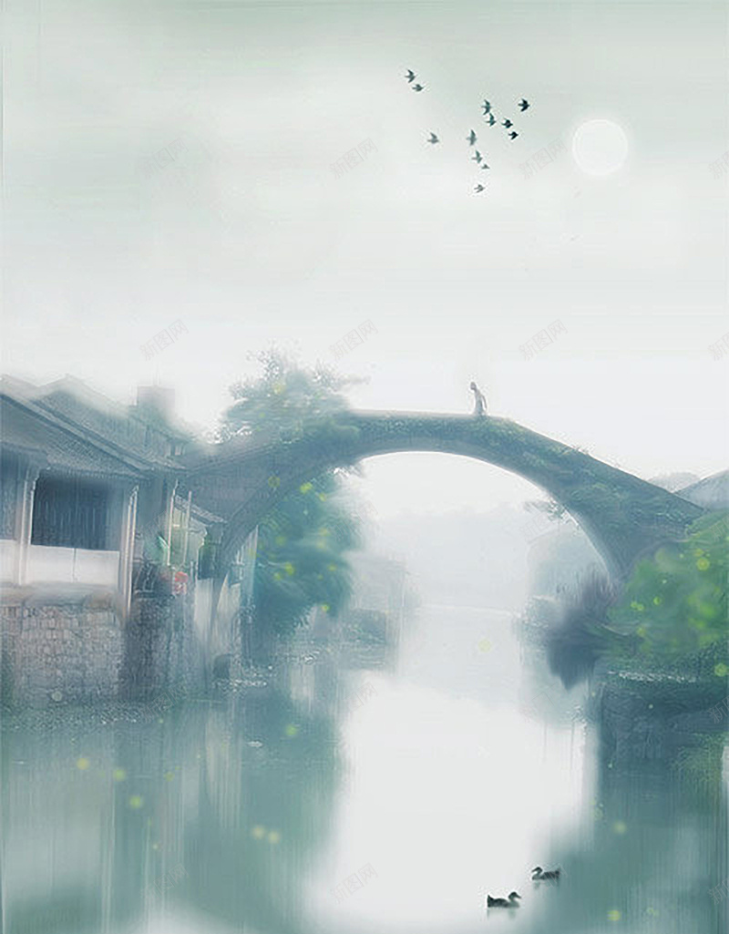 中国风水墨江南风景jpg设计背景_新图网 https://ixintu.com 中国风 水墨 江南 风景