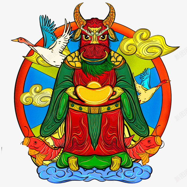喜庆元素牛1psd免抠素材_新图网 https://ixintu.com 喜庆 手绘 牛年 牛