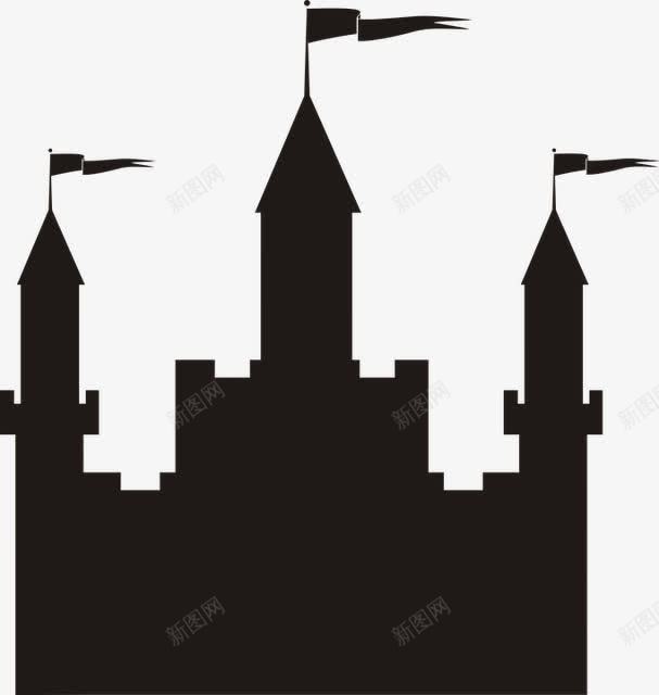 简约可爱古堡剪影png免抠素材_新图网 https://ixintu.com 可爱 建筑 手绘 装饰