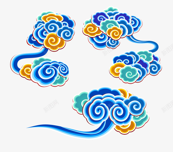 祥云复古祥云中式元素装饰图案png免抠素材_新图网 https://ixintu.com 中式元素 复古祥云 祥云 装饰图案