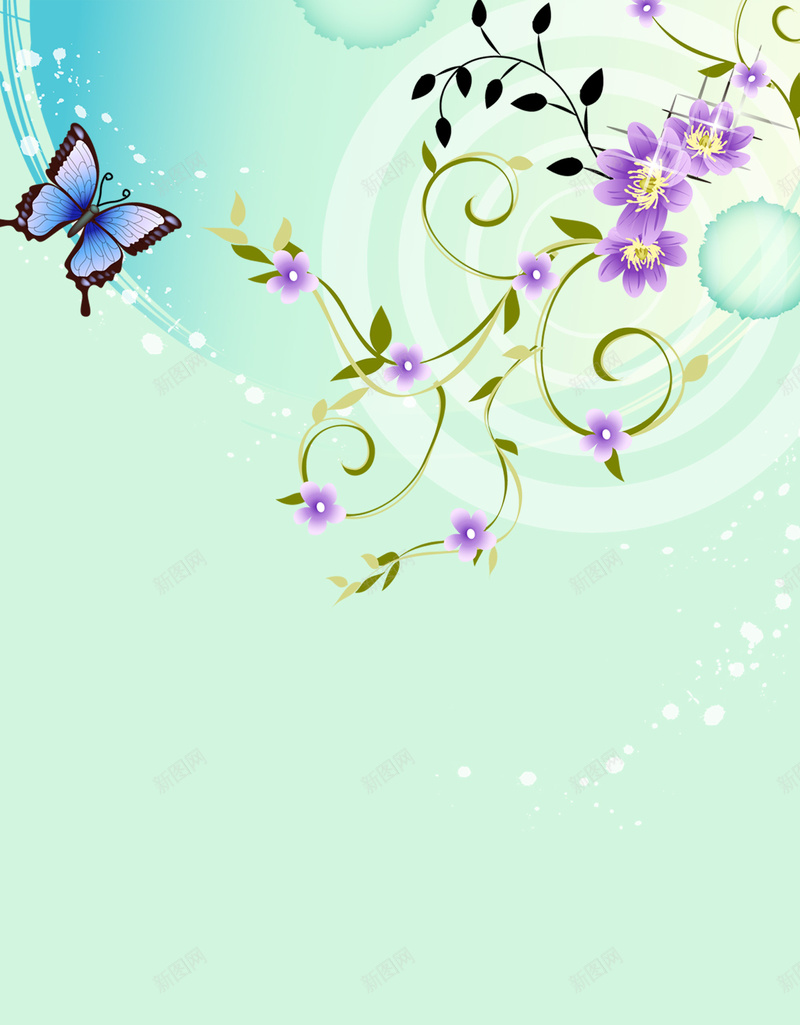 紫色花卉底纹浅蓝色背景模板jpg设计背景_新图网 https://ixintu.com 浅蓝色 底纹 海报 紫色 花卉 创意 简约