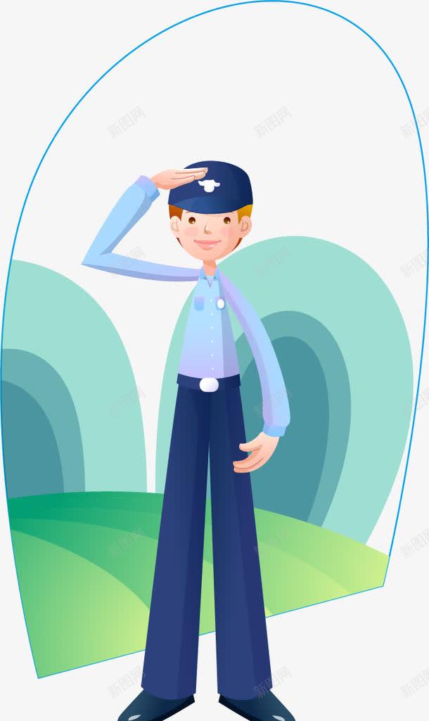 敬礼的男警察矢量图ai免抠素材_新图网 https://ixintu.com 卡通 敬礼 男警察 男警察卡通 矢量图
