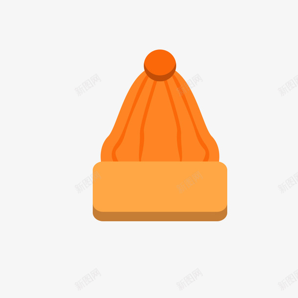 卡通冬季毛线帽png免抠素材_新图网 https://ixintu.com 冬季 卡通 橙色 毛线帽