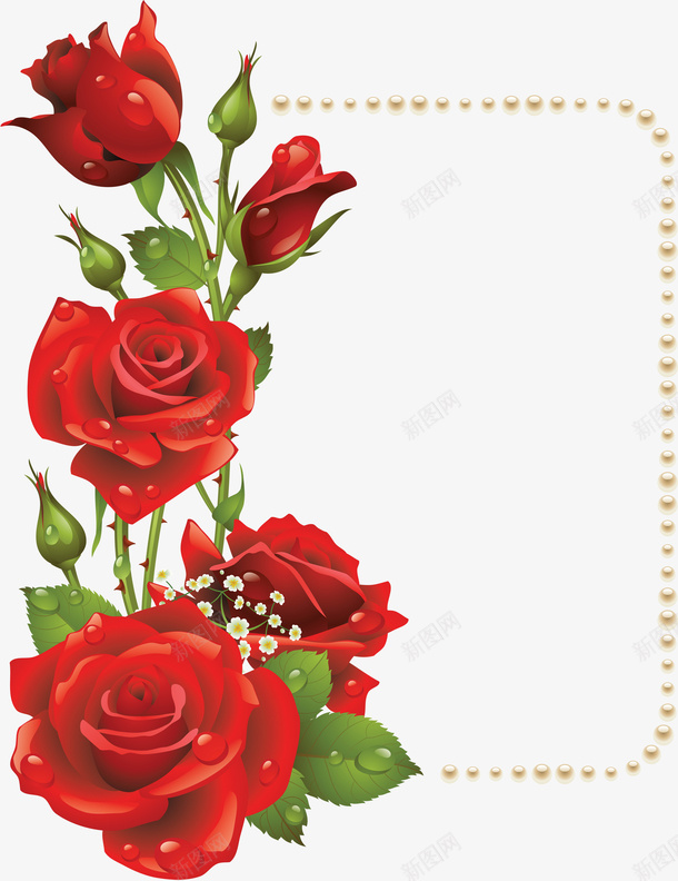 玫瑰花图案png免抠素材_新图网 https://ixintu.com 植物 玫瑰花 花卉 花朵 装饰图案