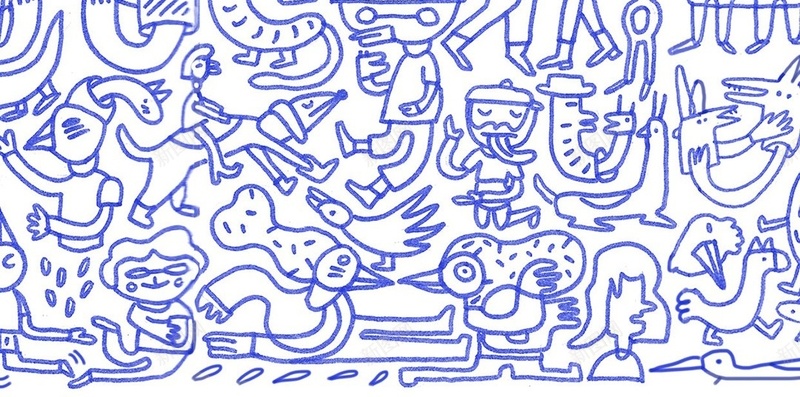 蓝色卡通插画H5背景jpg设计背景_新图网 https://ixintu.com 天生一对 h5 卡通 插画 蓝色 H5背景 H5 童趣 手绘