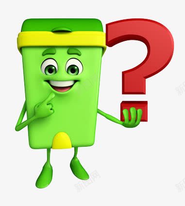 有问题的垃圾桶png免抠素材_新图网 https://ixintu.com 环卫 红色 绿色