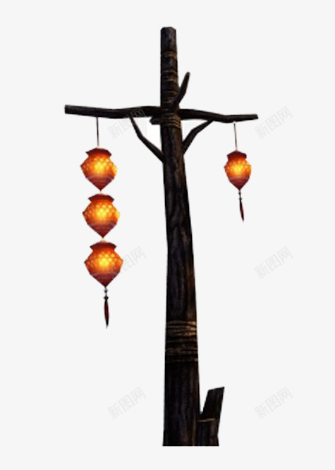 黑色挂杆png免抠素材_新图网 https://ixintu.com 挂杆素材 灯笼挂杆