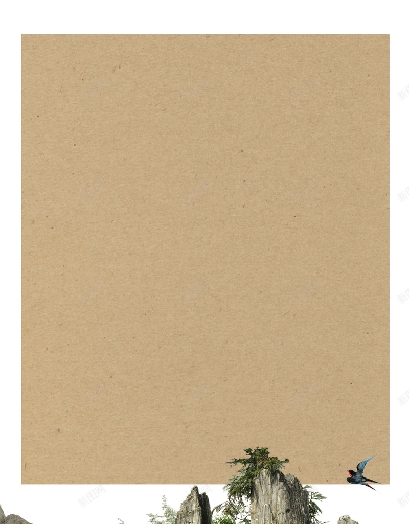 复古中国风山水花鸟黄色简约大气背景jpg设计背景_新图网 https://ixintu.com 中国风 复古 大气 山水 工笔 烟雾 简笔山水画 简约 纸纹 背景 花鸟 黄色背景