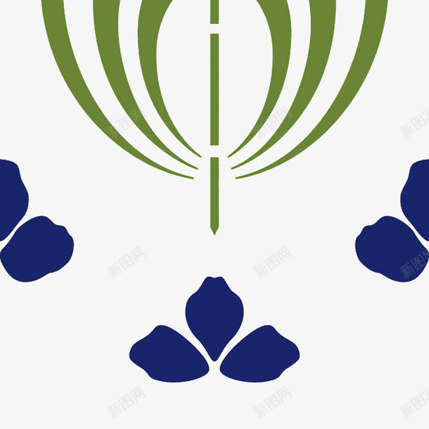 三瓣花纹理png免抠素材_新图网 https://ixintu.com 免费素材 背景 花纹 蓝色